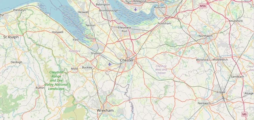 Map of the Chester area